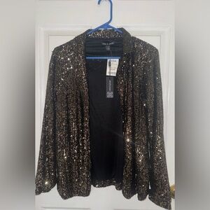 Cable & Gauge Black and Gold Sequin Blazer